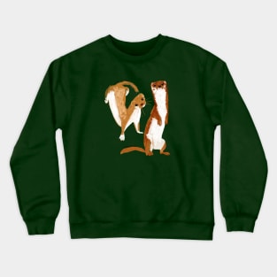 Funny Weasel ( Mustela nivalis ) Crewneck Sweatshirt